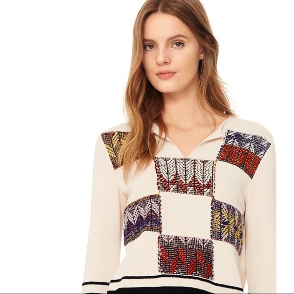 Tory Burch Patchwork Pueblo Knit Sweater Large